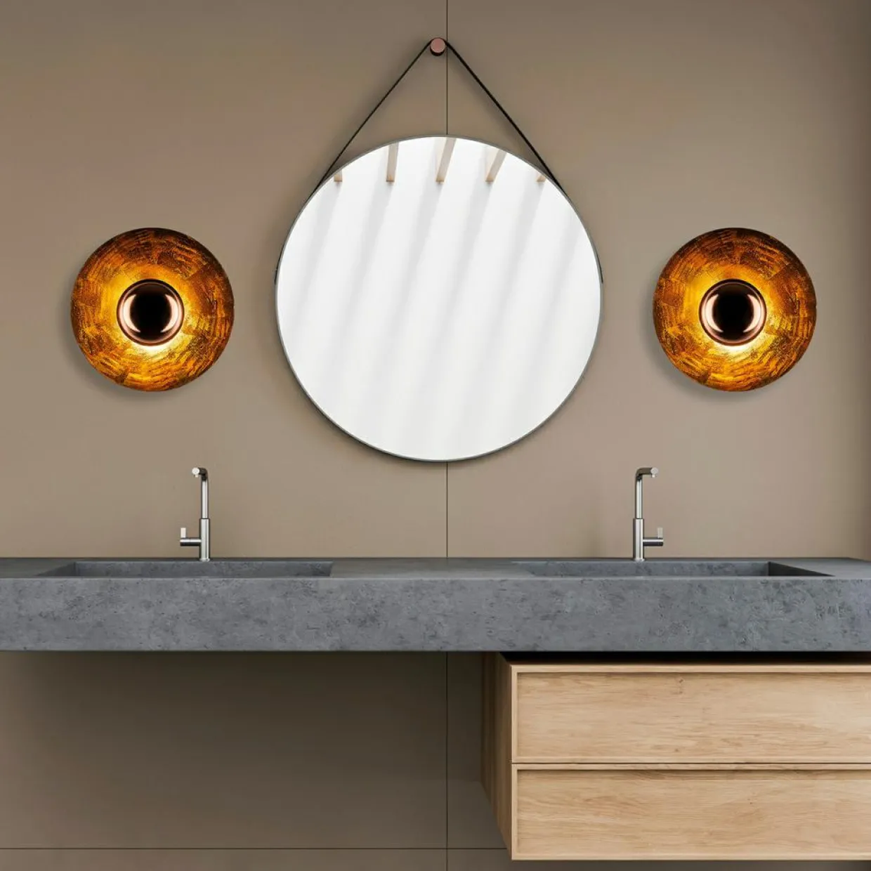 Applique murale Kurt bronze - D.38x31 cm-Opviq Online