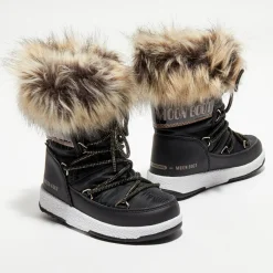 Après-ski avec fausse fourrure Monaco Low noir/métal-Moon Boot Sale