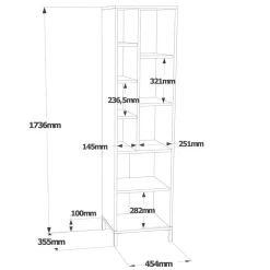 Armoire polyvalente blanche - 45x173.6x35.5 cm-Wooden Art Best