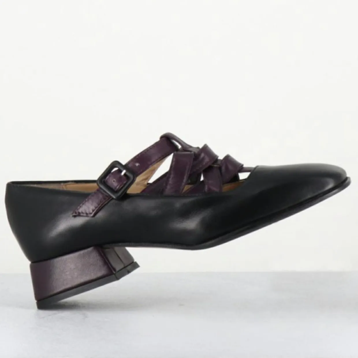 Femme Garrice Lab Derbies^Babies en Cuir 5516 noir/prune