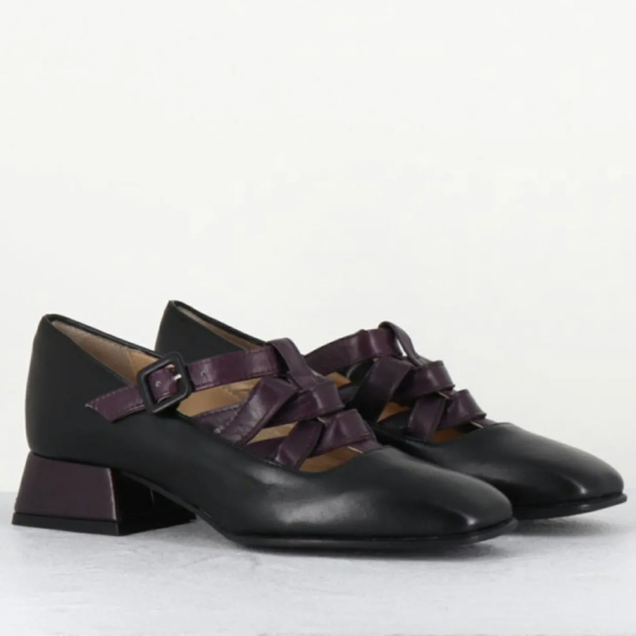 Femme Garrice Lab Derbies^Babies en Cuir 5516 noir/prune