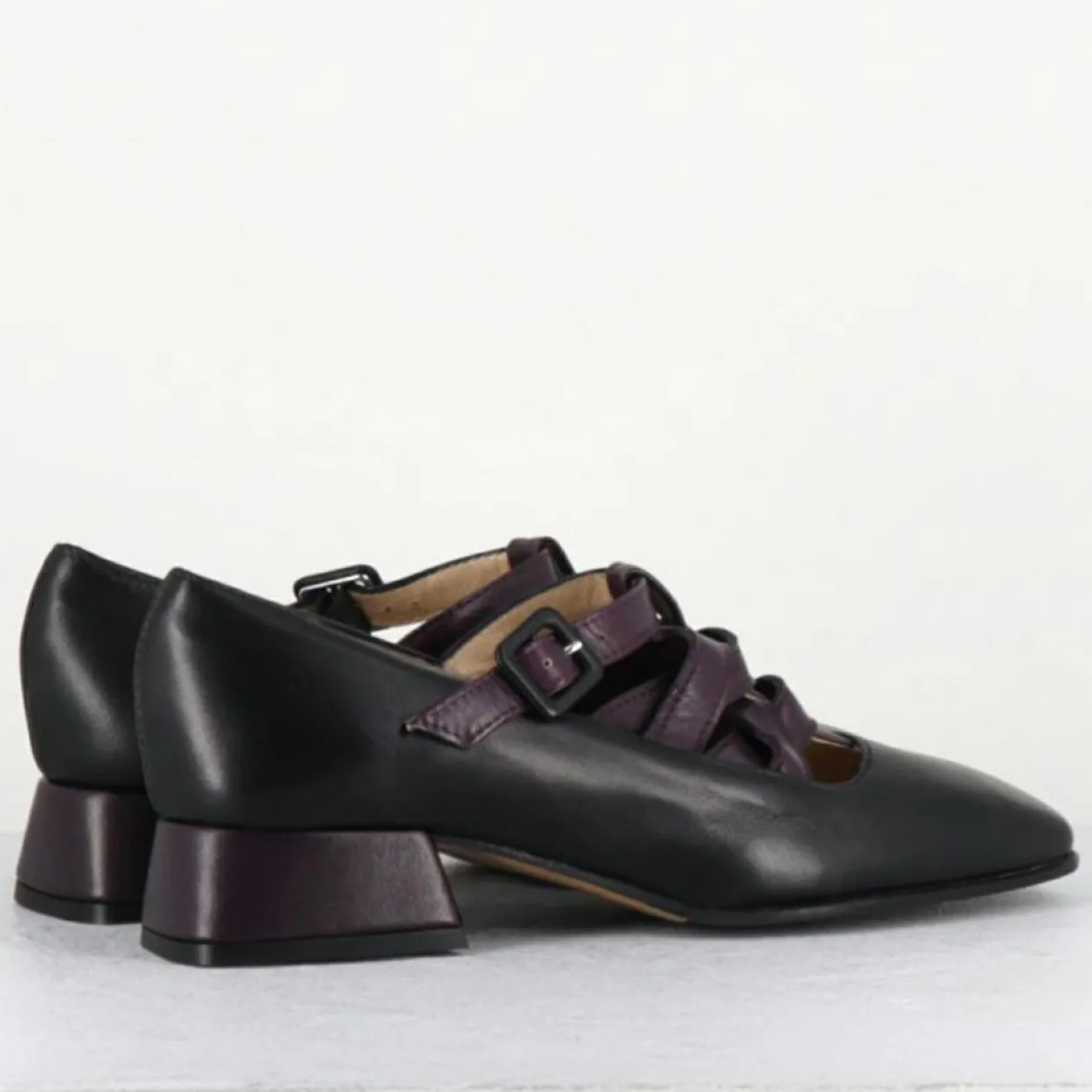 Femme Garrice Lab Derbies^Babies en Cuir 5516 noir/prune