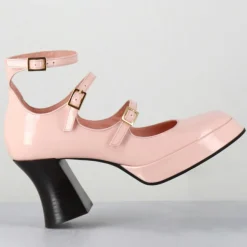 Babies en Cuir galan roses - Talon : 7.5cm-Garrice Lab