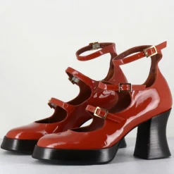 Femme Garrice Lab Sandales À Talons^Babies en Cuir galan rouille - Talon : 7.5cm