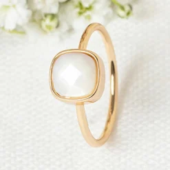 Femme Moonstone Bagues^Bague Adélie Nacre blanche en laiton doré