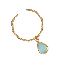 Femme Moonstone Bagues^Bague ajustable Louise Aventurine verte en laiton doré