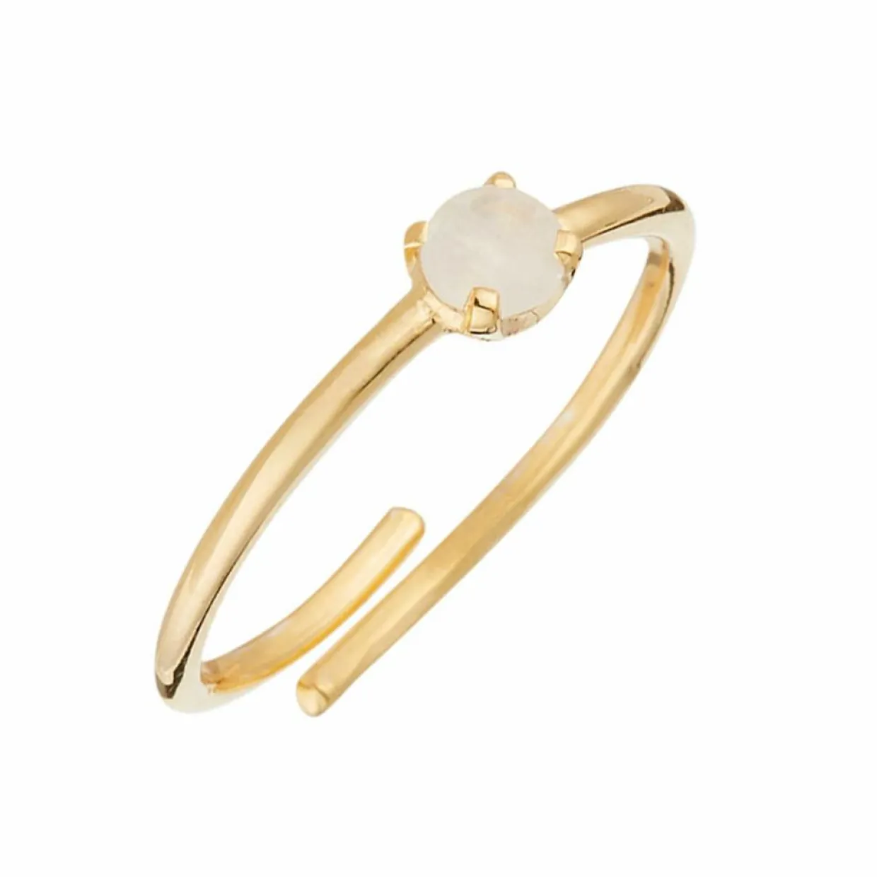Bague ajustable Petra Pierre de Lune en laiton doré-Moonstone Sale