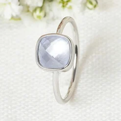 Femme Moonstone Bagues^Bague Aëlle Nacre bleue en laiton