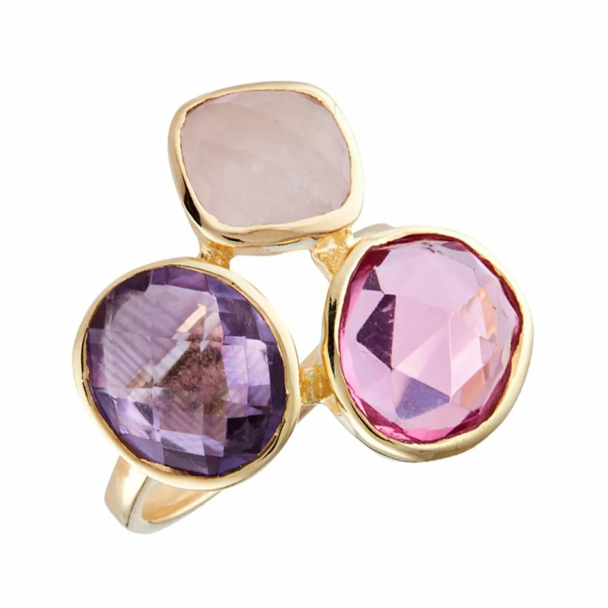 Bague Cassie Quartz en laiton doré-Moonstone Sale
