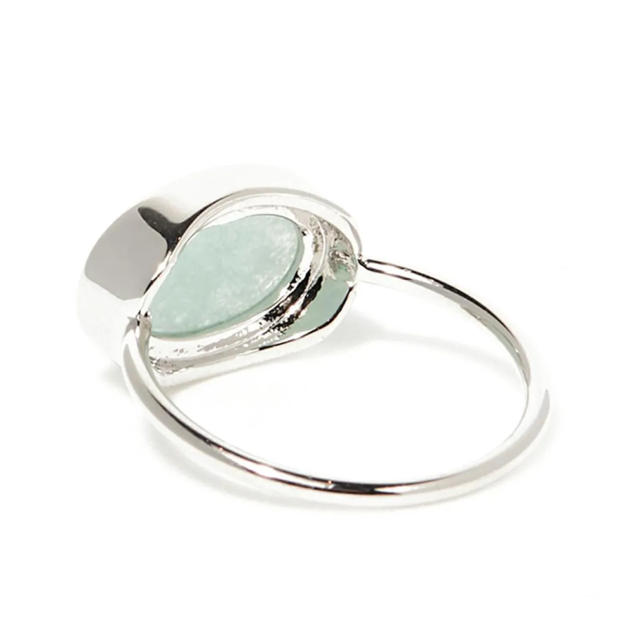 Bague Celia Amazonite en laiton argenté-Moonstone New