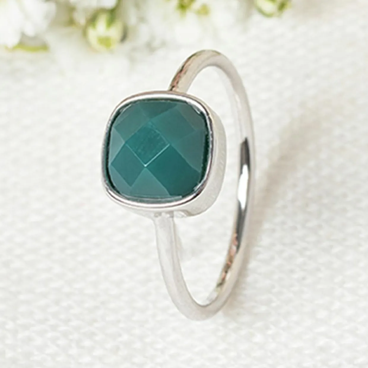 Femme Moonstone Bagues^Bague Ella Agate en laiton argenté
