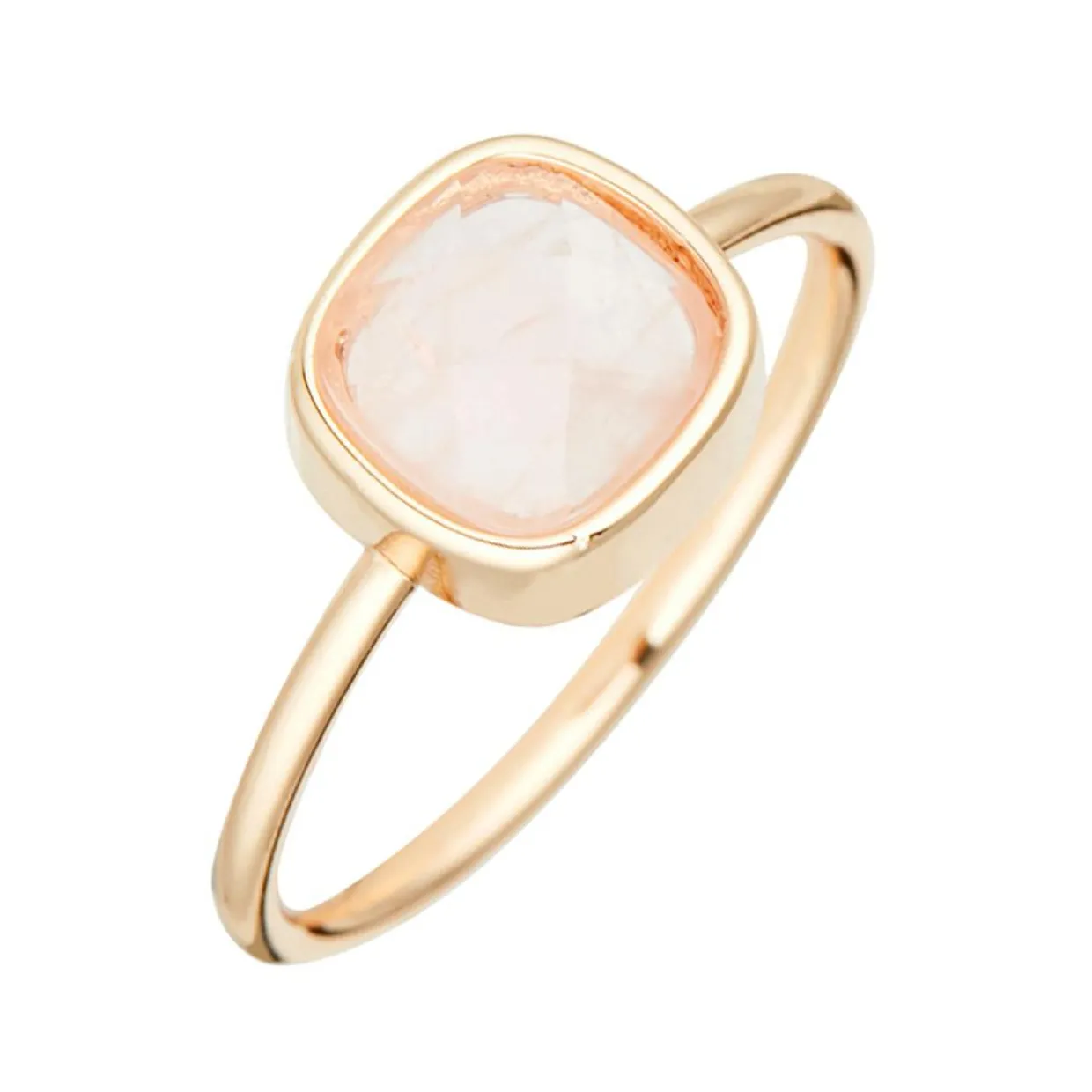 Bague Ella Quartz en laiton doré-Moonstone New