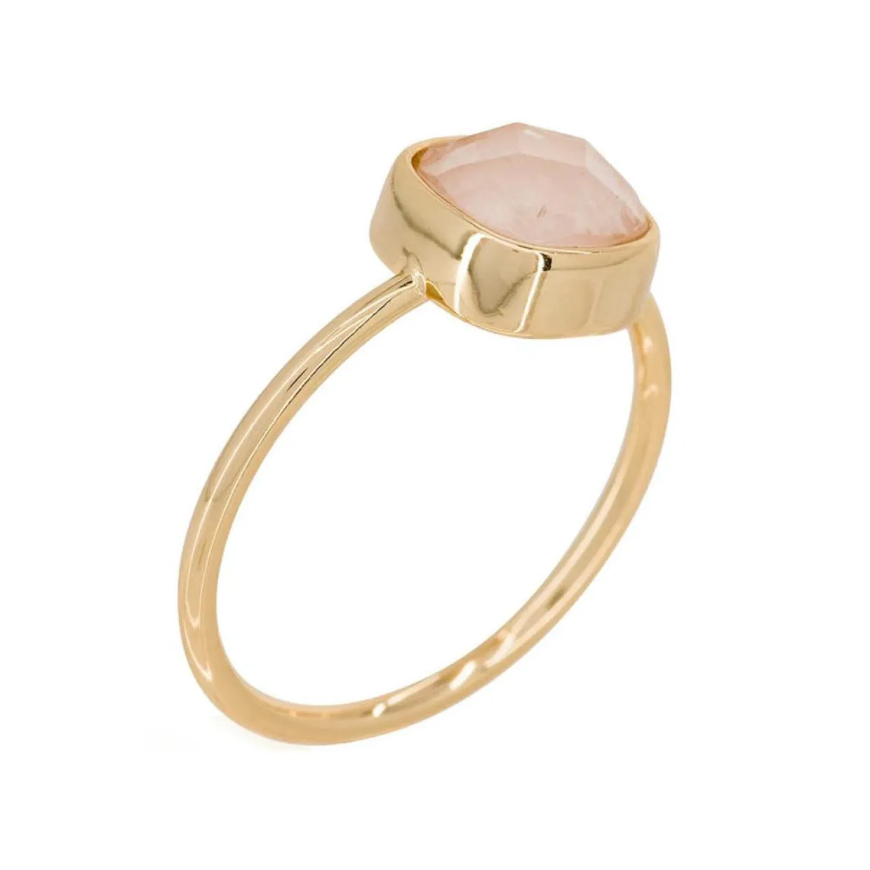 Bague Ella Quartz en laiton doré-Moonstone New