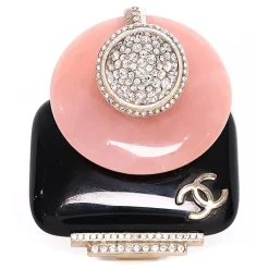 Bague en Email rose/noir/doré - Bon état-Chanel Best