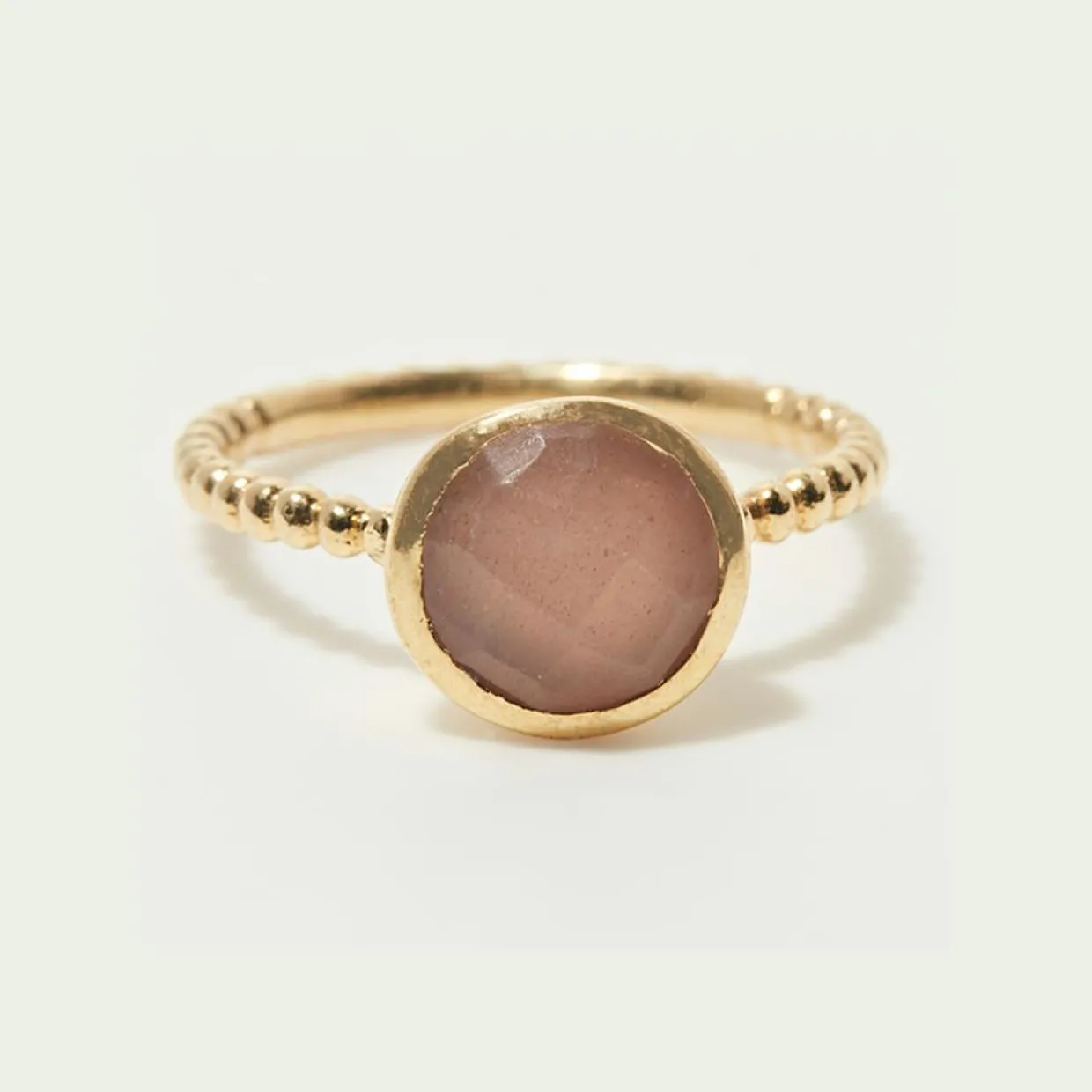 Bague Felicia Pierre de Lune orange en laiton doré-Moonstone Discount