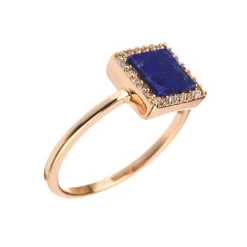 Bague Fiona Lapis en laiton doré-Moonstone Hot