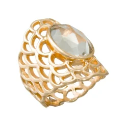 Bague Freida Améthyste en laiton doré-Moonstone
