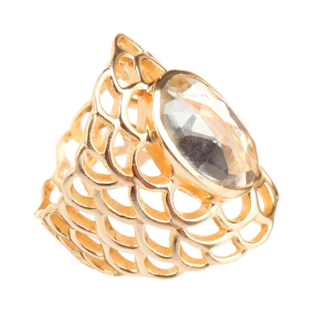 Bague Freida Améthyste en laiton doré-Moonstone