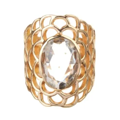 Bague Freida Améthyste en laiton doré-Moonstone