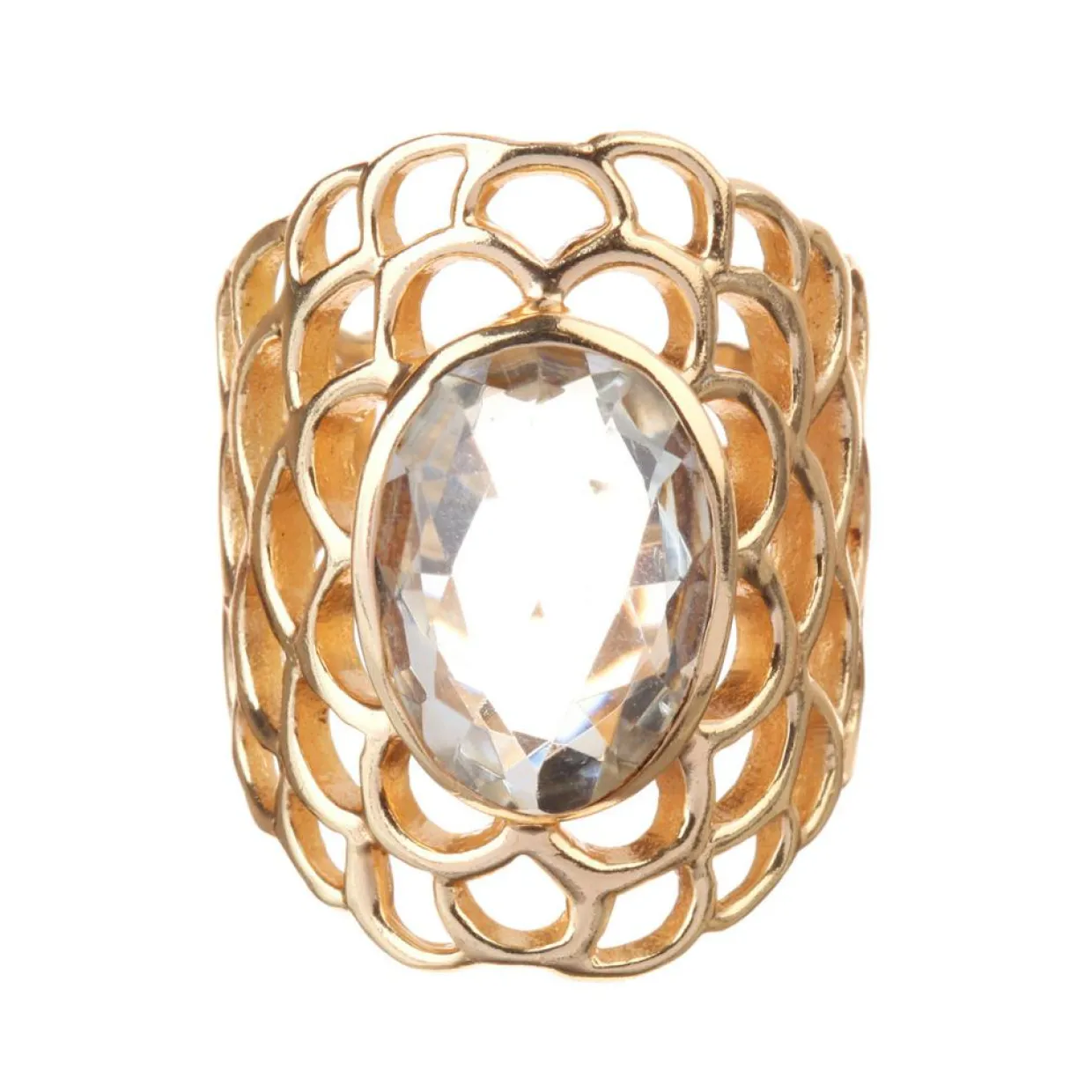 Bague Freida Améthyste en laiton doré-Moonstone