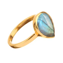 Femme Moonstone Bagues^Bague Ilya Labradorite en laiton doré
