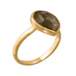 Femme Moonstone Bagues^Bague Ilya Labradorite en laiton doré