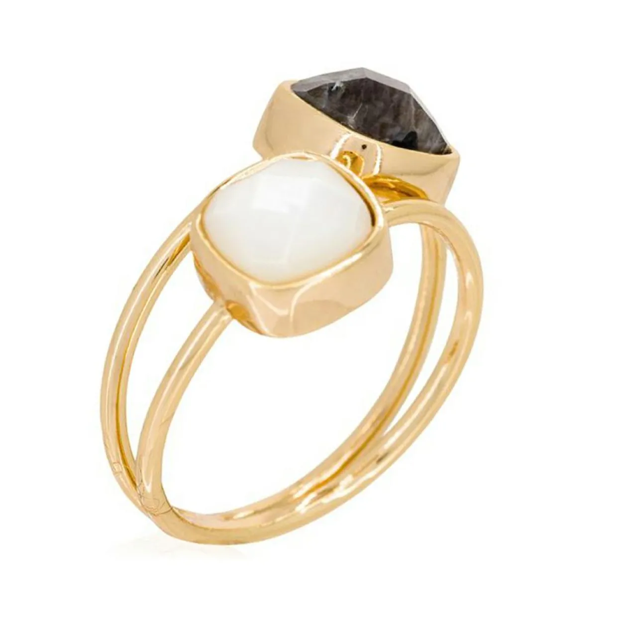 Femme Moonstone Bagues^Bague Jovanni Labradorite & Nacre en laiton doré