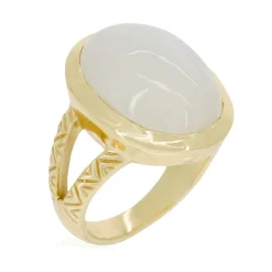 Bague Keira Pierre de Lune en laiton doré-Moonstone Online