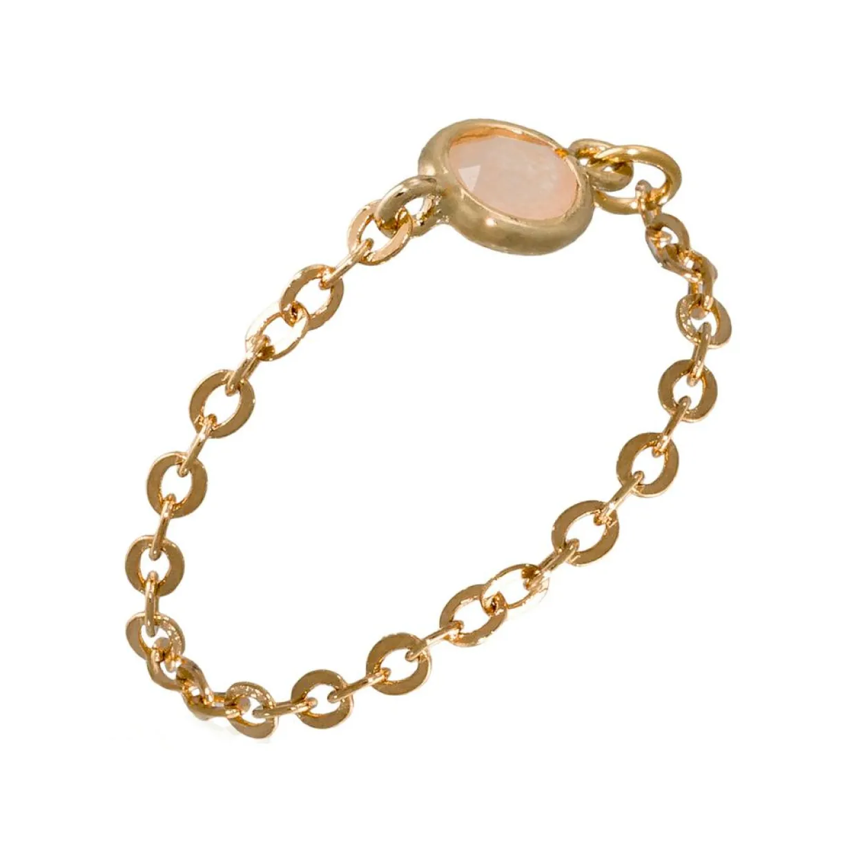 Bague Léa Aventurine en laiton doré-Moonstone Clearance