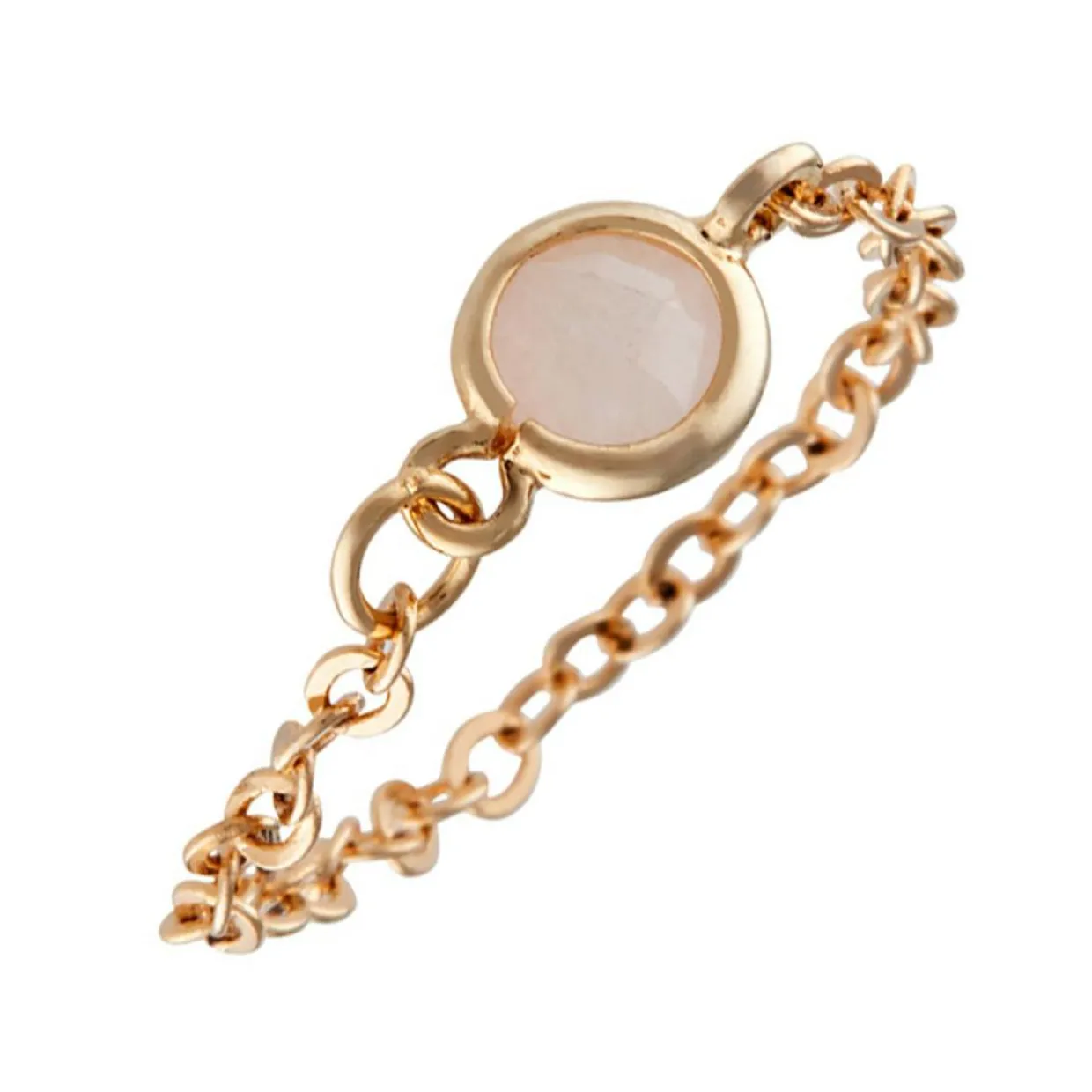 Bague Léa Aventurine en laiton doré-Moonstone Clearance