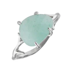 Femme Moonstone Bagues^Bague Lily Aventurine en laiton argenté