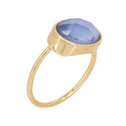 Bague Lisa Nacre en laiton doré-Moonstone