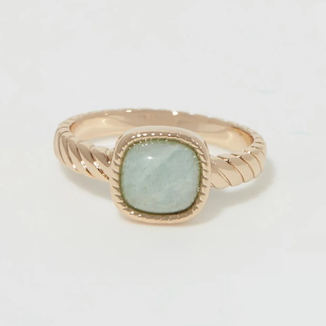 Bague Pamela Amazonite en laiton doré-Moonstone