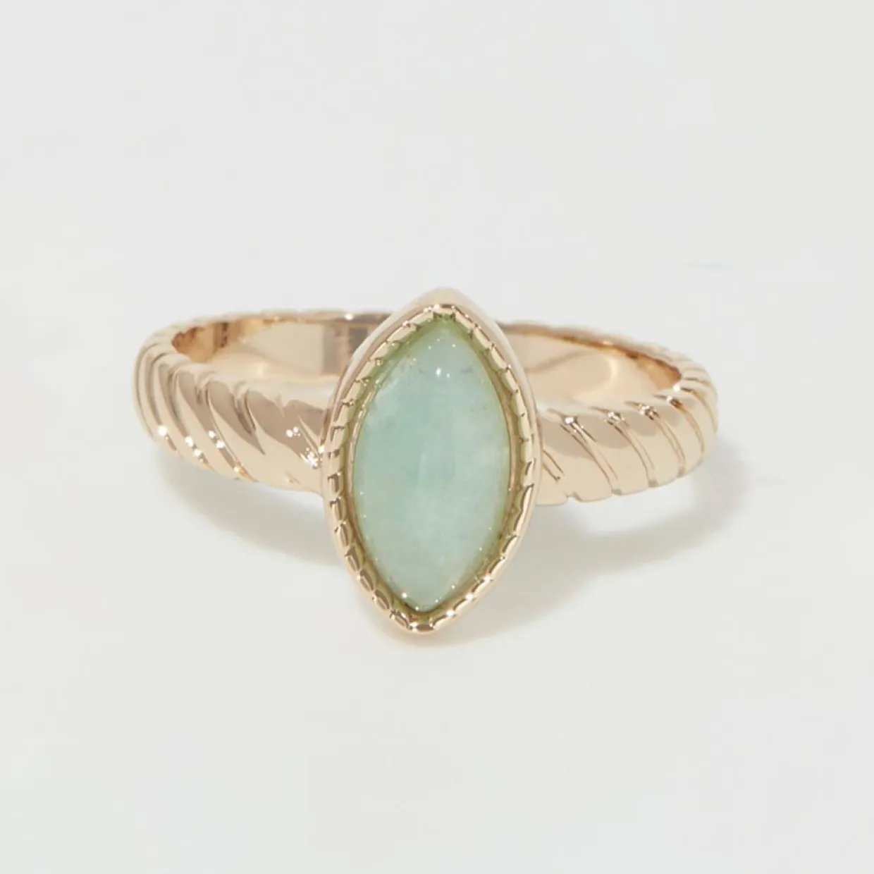 Femme Moonstone Bagues^Bague Paola Amazonite en laiton doré