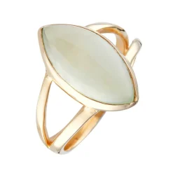 Bague Victoire Préhnite en laiton doré-Moonstone Clearance