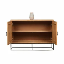 Bois & Chiffons Meubles De Rangement^Bahut 2 portes sculptées Manguier Solaris Beige - 120x42x85 cm