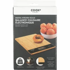 Cook Concept Electroménager^Balance de cuisine rectangulaire Bambou marron - 5kg
