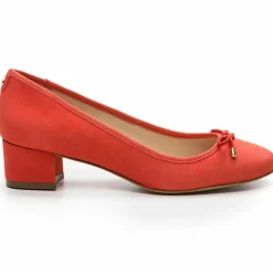 Femme Cosmoparis Ballerines^Ballerines en Velours de Cuir Jaxelle corail