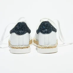 Femme Canal Saint Martin Baskets^Basket espadrilles en Cuir Lancry Glitter blanc/bleu