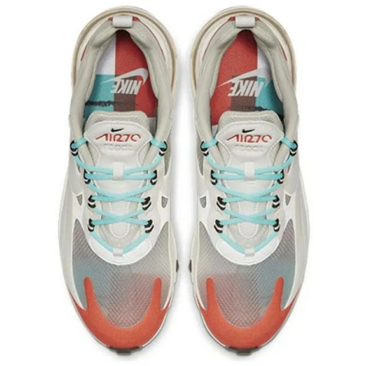Femme Nike Baskets^Baskets Air Max React 270 blanc/orange