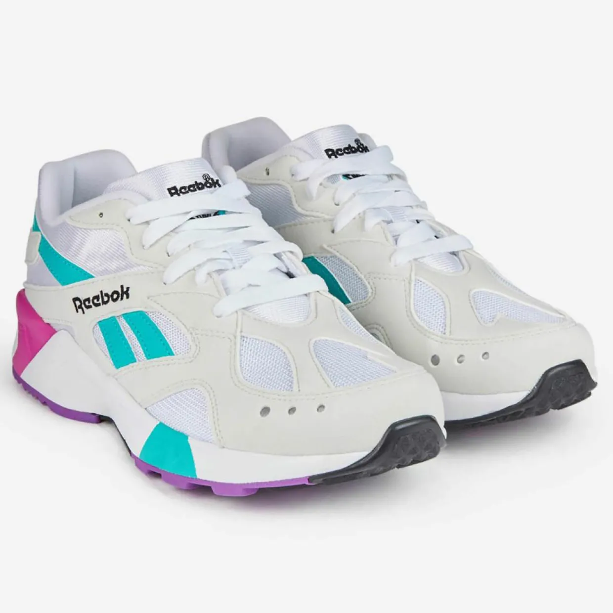Femme Reebok Baskets^Baskets Aztrek blanc/Vioelt/Rose