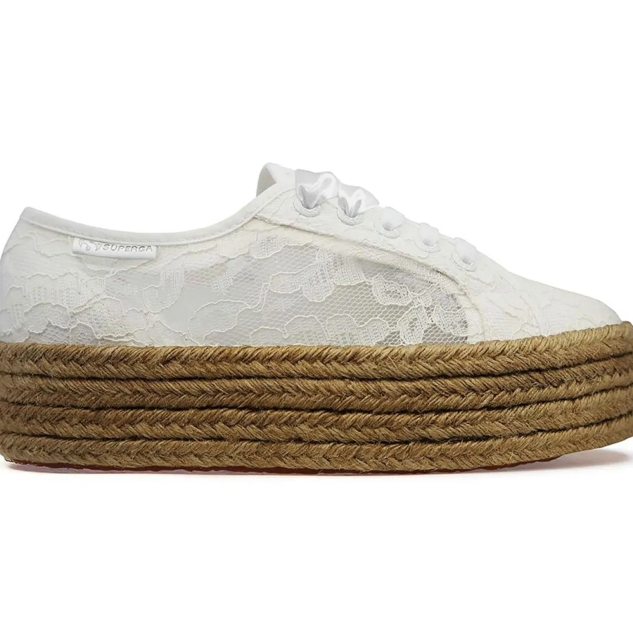Femme Superga Baskets^Baskets compensées Dentelles blanches
