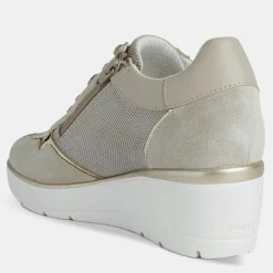 Baskets compensées Ilde beiges - Talon 9 cm-Geox Clearance
