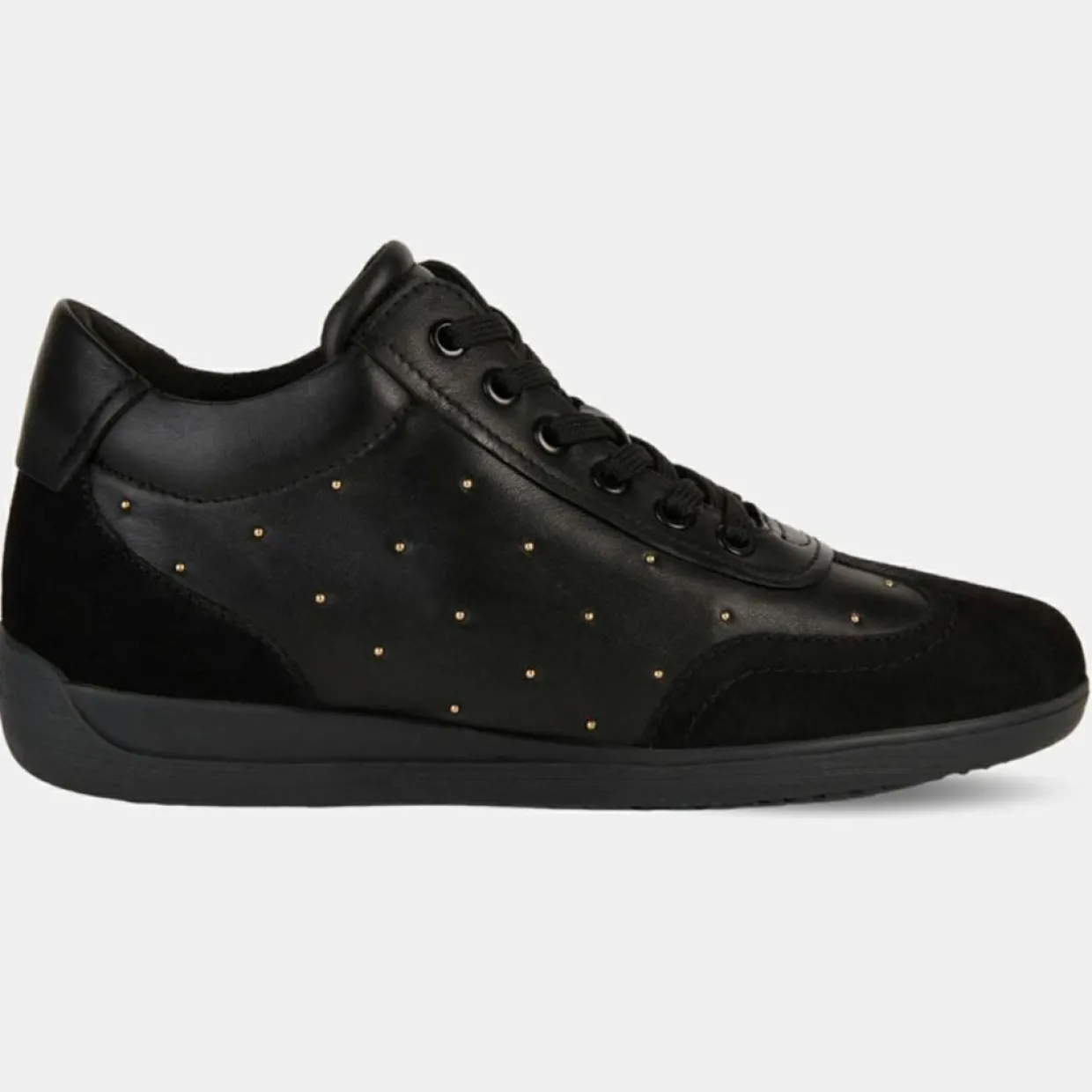 Femme Geox Baskets^Baskets en Cuir & Velours de Cuir Myria noires