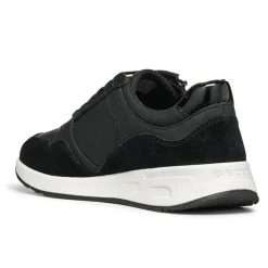 Femme Geox Baskets^Baskets en Cuir & Velours de Cuir Bulmya noires