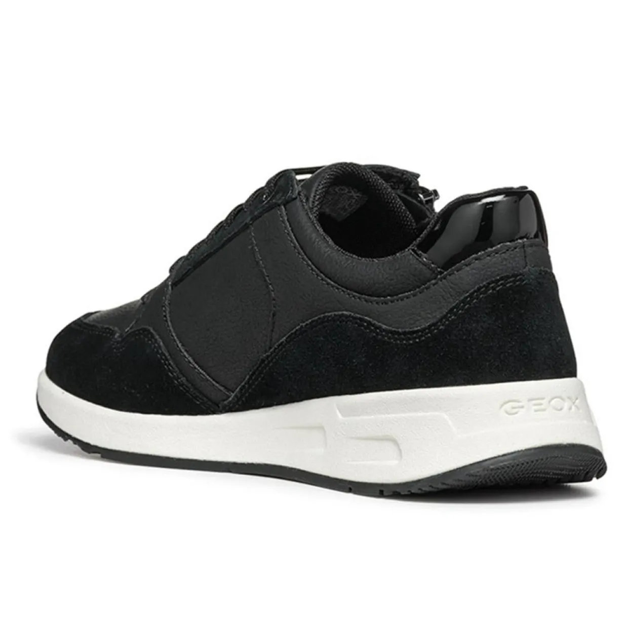 Femme Geox Baskets^Baskets en Cuir & Velours de Cuir Bulmya noires
