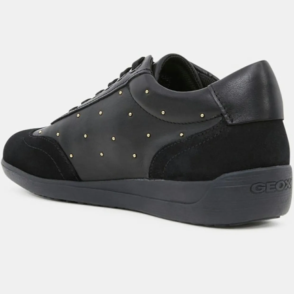 Femme Geox Baskets^Baskets en Cuir & Velours de Cuir Myria noires