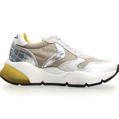 Femme Voile Blanche Baskets^Baskets en Cuir & Velours de Cuir Sheel argenté/gris - Talon 4 cm
