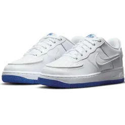 Femme Nike Baskets^Baskets en Cuir Air Force 1 Gs blanc/bleu