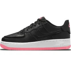 Femme Nike Baskets^Baskets en Cuir Air Force 1 Gs noir/rose